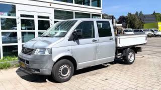 Volkswagen Transporter T5 2.0i 85KW 340 DOKA DubbelCabine PICKUP fladvogn lastbil < 3.5t | Billede 4 - Autoline