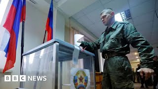 Russian soldiers collect votes for self-styled ‘referendums’ in Ukraine – BBC News
