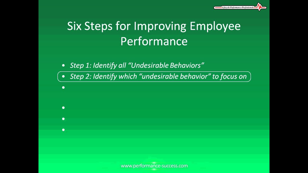 Employee Management:  Six Steps to Improving Employee Performance