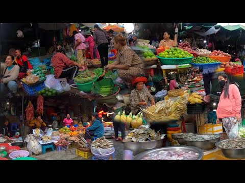 Cambodian Routine Fresh Market Food & Vegetable Compilation - Best Cambodian Market Tours