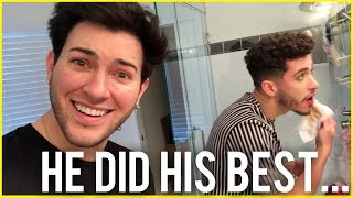 MY LITTLE BROTHER TRIES TO TAKE MAKEUP OFF FOR THE FIRST TIME!