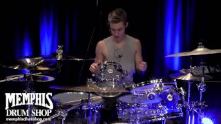 DW Design Acrylic Drum Set 22/10/12/16/14 - Clear - Played by Luke Holland