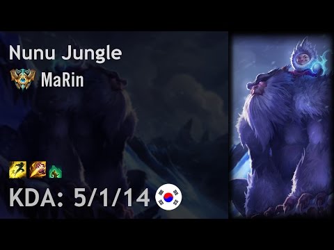 Nunu Jungle vs Lee Sin - MaRin - KR Challenger Patch 6.21