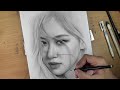 Realistic Portrait Drawing | ROSE BLACKPINK | with Graphite Pencil