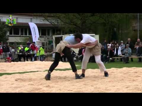 Frühjahrsschwinget  Cham 2012.  Pirmin Reichmuth mit Thomas Bissig