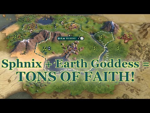 Earth goddess + Sphinx are insane! Civ 6 Deity Egypt - Part 1