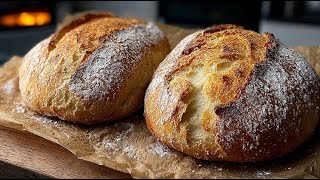 The PERFECT Rustic Bread! Only 4 ingredients. Mix, Rest and Bake!