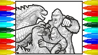 King Kong vs Godzilla families Coloring pages