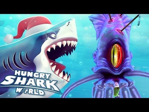 GIANT SQUID BOSS BATTLE!!! - Hungry Shark World | Ep 34 HD
