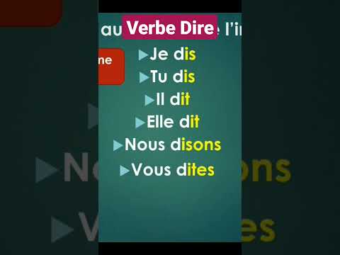 Verbe Dire au présent de l'indicatif تصريف فعل يقول فى زمن المضارع