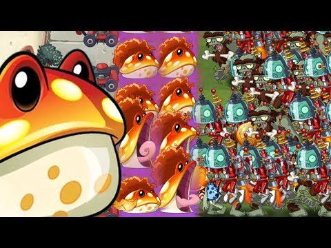 Super Toadstool vs Amber Head Zombies and Rock Punch Zombies Pinata Party Plants vs Zombies 2