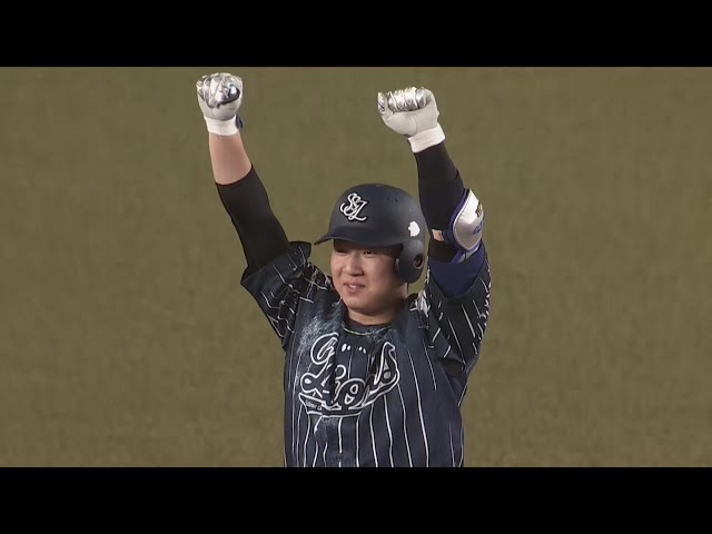 【6回表】女房役のガッツポーズ!! ライオンズ・古賀悠斗 左中間へ2点タイムリー2ベース!!  2024年8月29日 千葉ロッテマリーンズ 対 埼玉西武ライオンズ