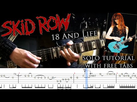 Skid Row - 18 And Life guitar solo lesson (with tablatures and backing tracks)