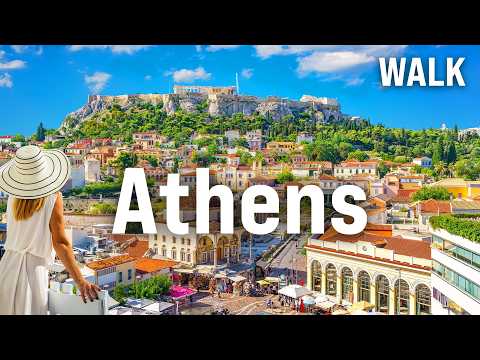 ATHENS, Greece 4K Walking Tour with Acropolis (Parthenon) and Captions [4K/60fps]