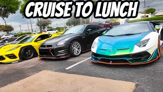 Cruising To Lunch With Lamborghini Aventador SVJ, GTR, and More!