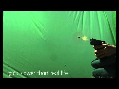XD-9 and AR-15 Shooting in Ultra Slow Motion (35000 FPS)