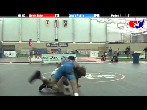 Devin Bahr vs. Jacob Rubio at 2013 ASICS FILA Cadet Nationals - GR