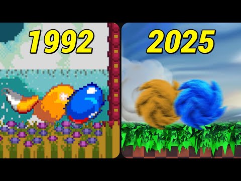 The evolution of Sonic & Tails spindash (1992-2025)