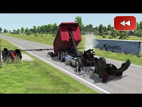 Reverse Cars vs Chain – BeamNG.Drive #10