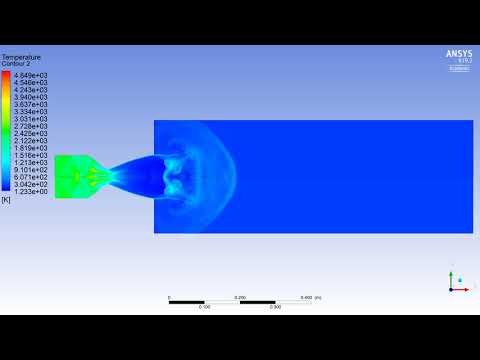 ANSYS MOC Rocket Nozzle Temperature Animation