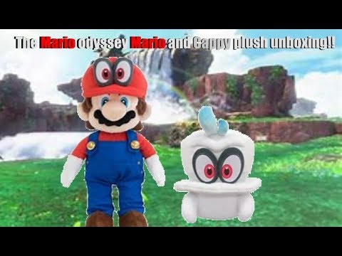 Super Mario odyssey Cappy and Mario plush unboxing!!