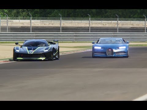Bugatti Chiron vs Ferrari FXX-K at Monza Circuit