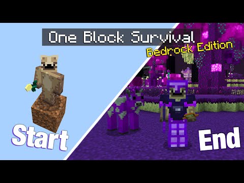 My Modded One Block Survival Experience on Minecraft Bedrock Edition