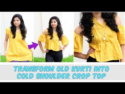 DIY: Convert Old Kurta Into Cold Shoulder Crop Top| Quick And Easy DIY Video