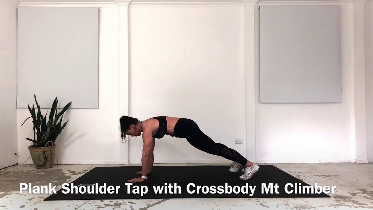 Plank Shoulder Tap with Crossbody Mt Climber - YouTube