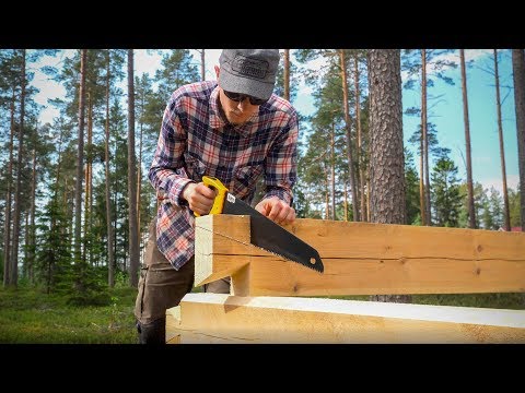 Project log cabin | Dovetail joint and carving