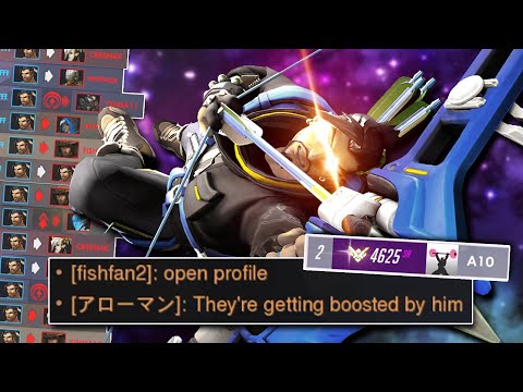 The enemy thought I was CHEATING on HANZO and boosting my teammates - Overwatch ft. A10