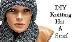Шарф Шапка новая идея / Hat and scarf - New Ideas