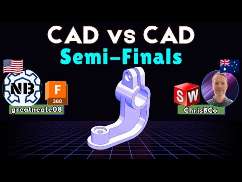 CAD Speedmodeling Tournament! - SEMI-FINALS Battle 2 - FUSION 360 vs SOLIDWORKS
