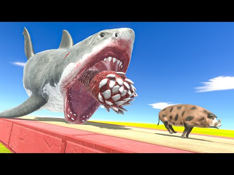 Only Fast Runners Will Escape from MEGALODON  Animal Revolt Battle Simulator