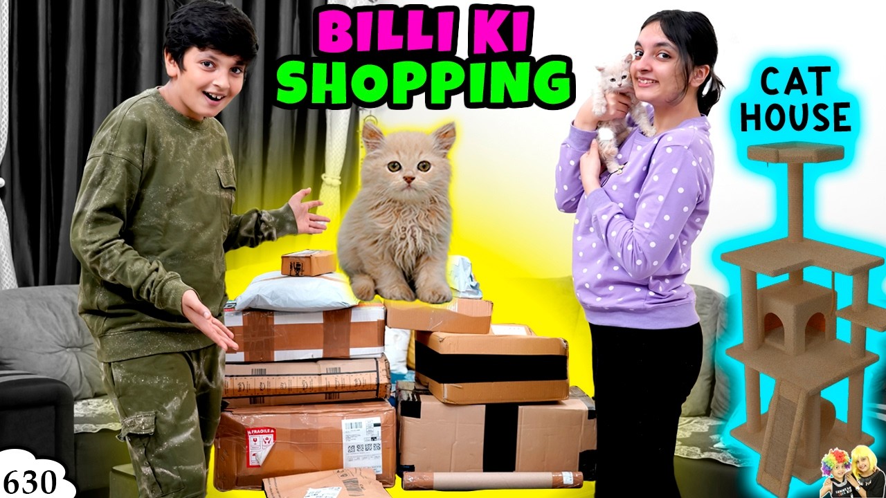 BILLI KI SHOPPING | Cat Name, Cat Tree, Cat House | Aayu and Pihu Show