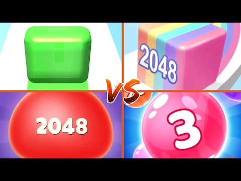 Jelly 2048 vs Jelly Run 2048 vs Jelly Run 3D vs Marble Run - Max Level Gameplay