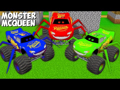 I Found Real Monster SPIDER MCQUEEN EXE in Minecraft ! NEW LIGHTNING MCQUEEN EXE !
