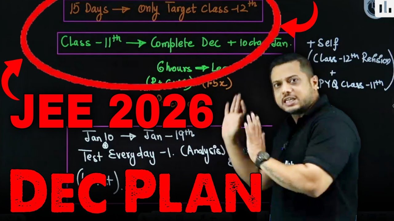 DEC Plan JEE 2026|गायब हो जाओ 😲| SERIOUS ASPIRANTS |IIT JEE | Rajwant Sir Motivation | Physicswallah
