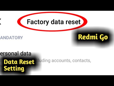 Redmi Go Data Reset Setting