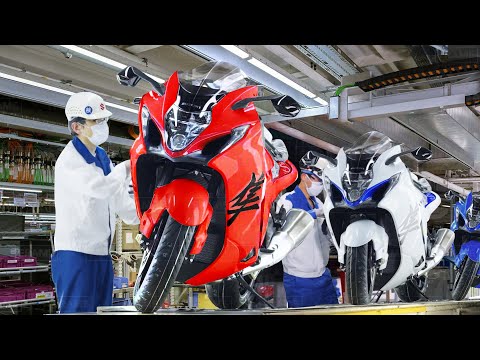 Inside Japanese Factory Building Powerful Hayabusa Bikes by Hand - Production Line