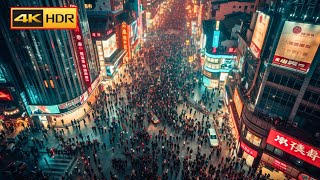 Shanghai Night Walking Tour of Chinas Most beautiful City - 4K with 3D SOUND Night Walk Shanghai