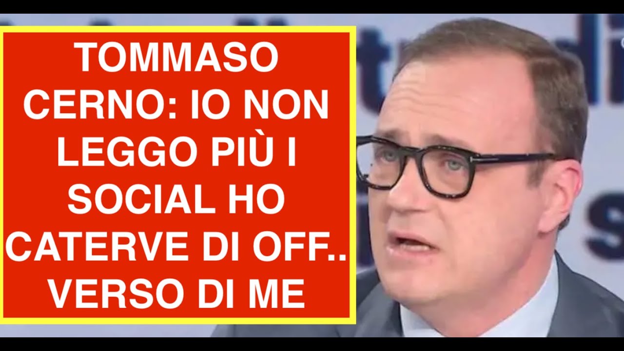 TOMMASO CERNO: IO NON LEGGO PIÙ I SOCIAL HO CATERVE DI OFF.. VERSO DI ME