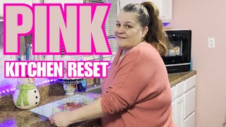 Clean With Me | Resetting the Kitchen During a Pink Kitchen Paint Project 🩷