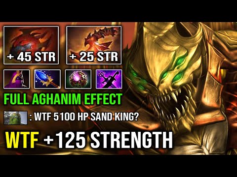 WTF 5100 HP Full Strength Sand King LEVEL 30 Overpower Epicenter with Full Aghanim Effect Dota 2