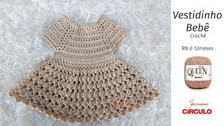 Vestidinho em Crochê para bebê passo a passo Prof. Simone Eleotério