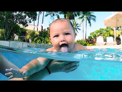 Funniest Moment Go Swimming Of Baby - Funny Baby Videos