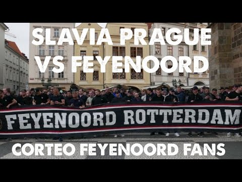 FAN MARCH FEYENOORD, FEYENOORD FANS IN PRAGUE!! Slavia praha vs Feyenoord 1-3