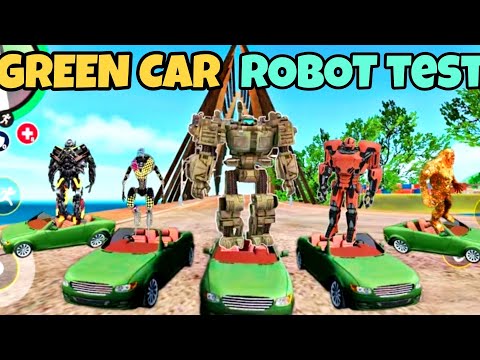Rope Hero Vice Town Green Car Robot Test In Big Fight Robot || Mohit Gaming 1.0