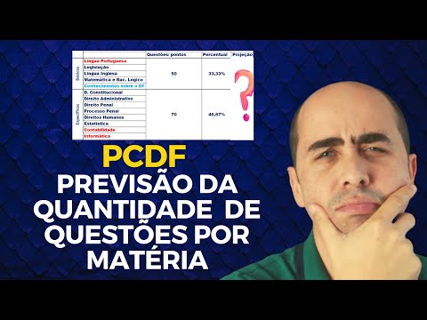 PCDF | Projeção da quantidade de questões (agente e escrivão)