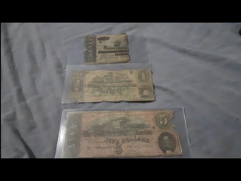 looking at my Confederate money.